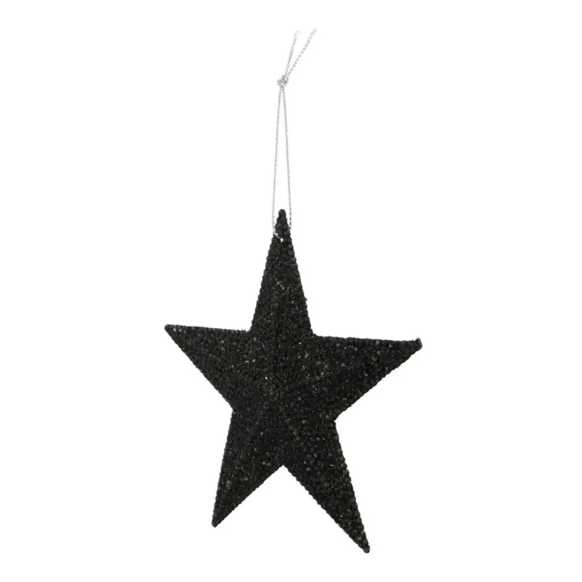 Glitter Kerstster 11cm Zwart