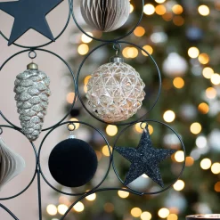 Glitter Kerstster 11cm Zwart