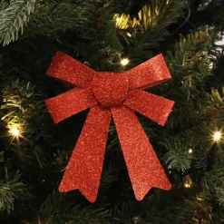 Glitter Kerststrikken 10cm Kerstrood 3 Stuks