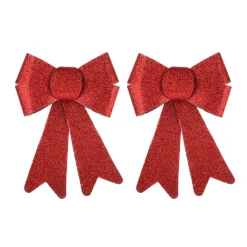 Glitter Kerststrikken 15cm Kerstrood 2 Stuks