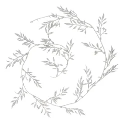 Glitter Slinger Met Blaadjes 260cm Zilver