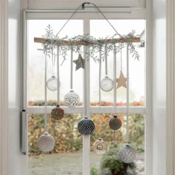 Glitter Slinger Met Blaadjes 260cm Zilver