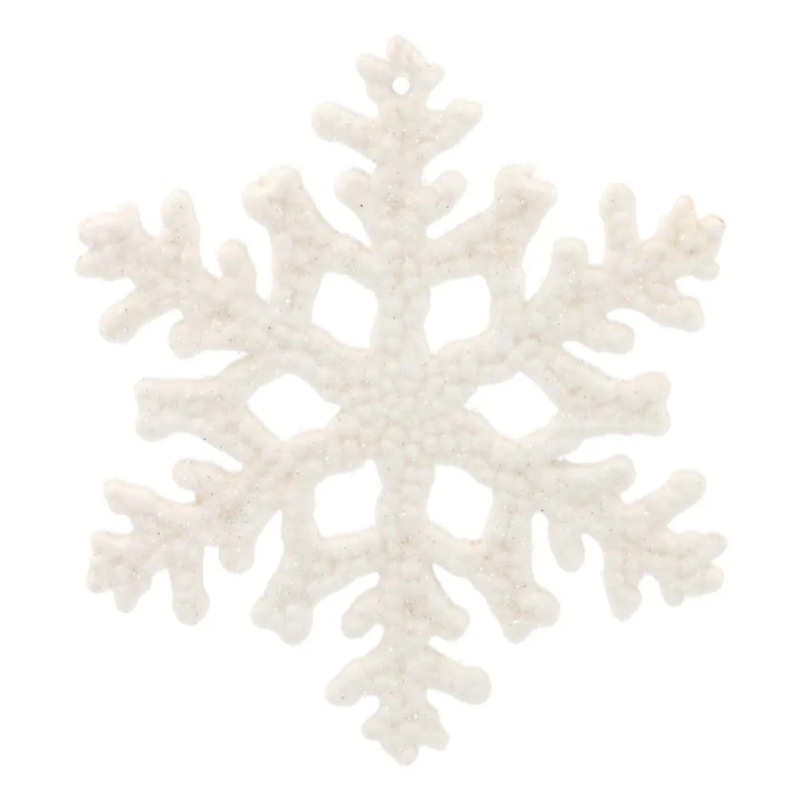 Glitter Sneeuwvlokken 10cm Wit 6 Stuks