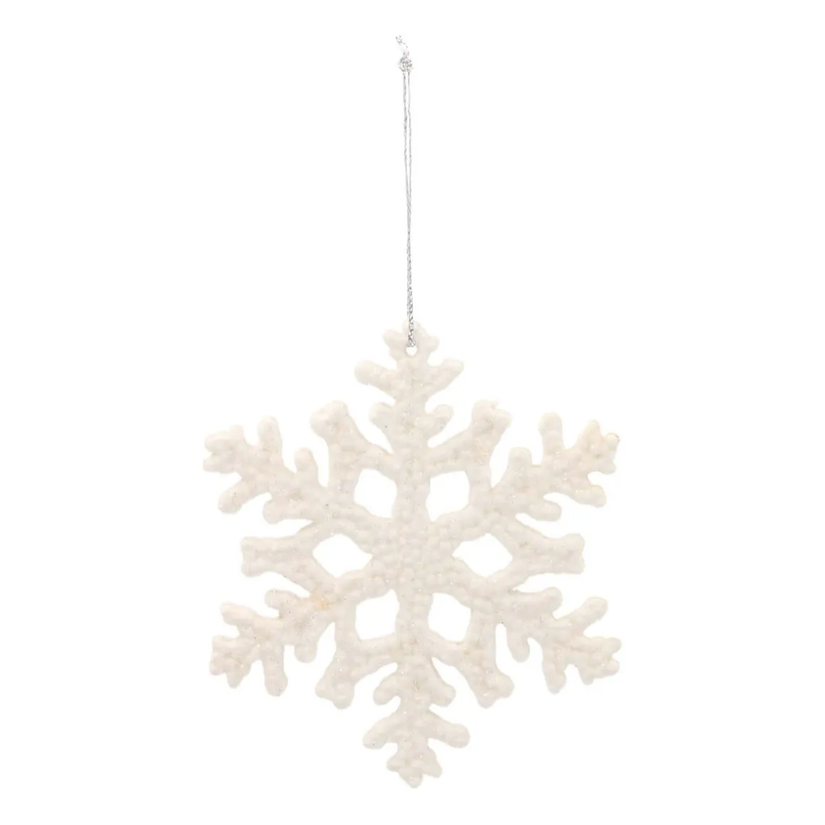 Glitter Sneeuwvlokken 10cm Wit 6 Stuks