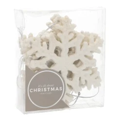 Glitter Sneeuwvlokken 10cm Wit 6 Stuks