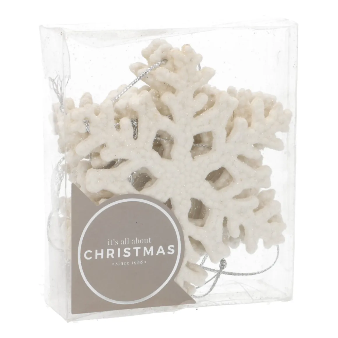 Glitter Sneeuwvlokken 10cm Wit 6 Stuks