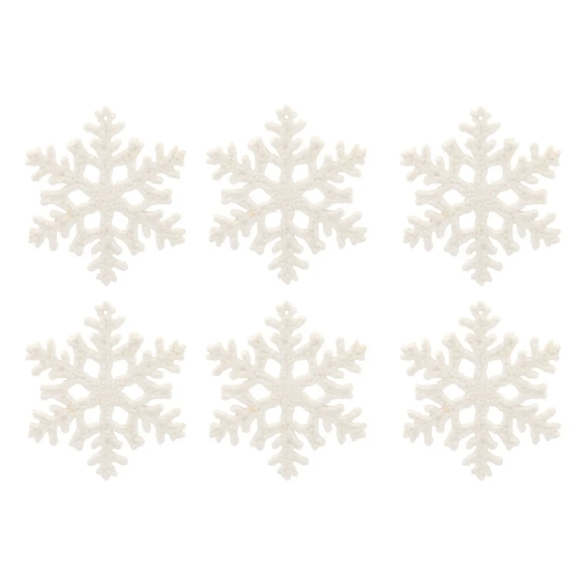 Glitter Sneeuwvlokken 10cm Wit 6 Stuks