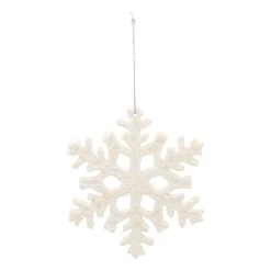 Glitter Sneeuwvlokken 10cm Wit 6 Stuks