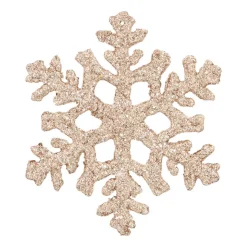 Glitter Sneeuwvlokken 10cm Champagne 6 Stuks