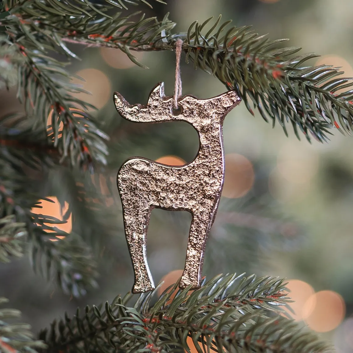 Gouden Aluminium Rendier Kersthanger