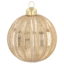 Gouden Craquelé Kerstbal Met Glitters