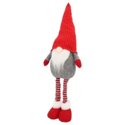 Grappige Kerstgnoom Met Rode Gebreide Muts