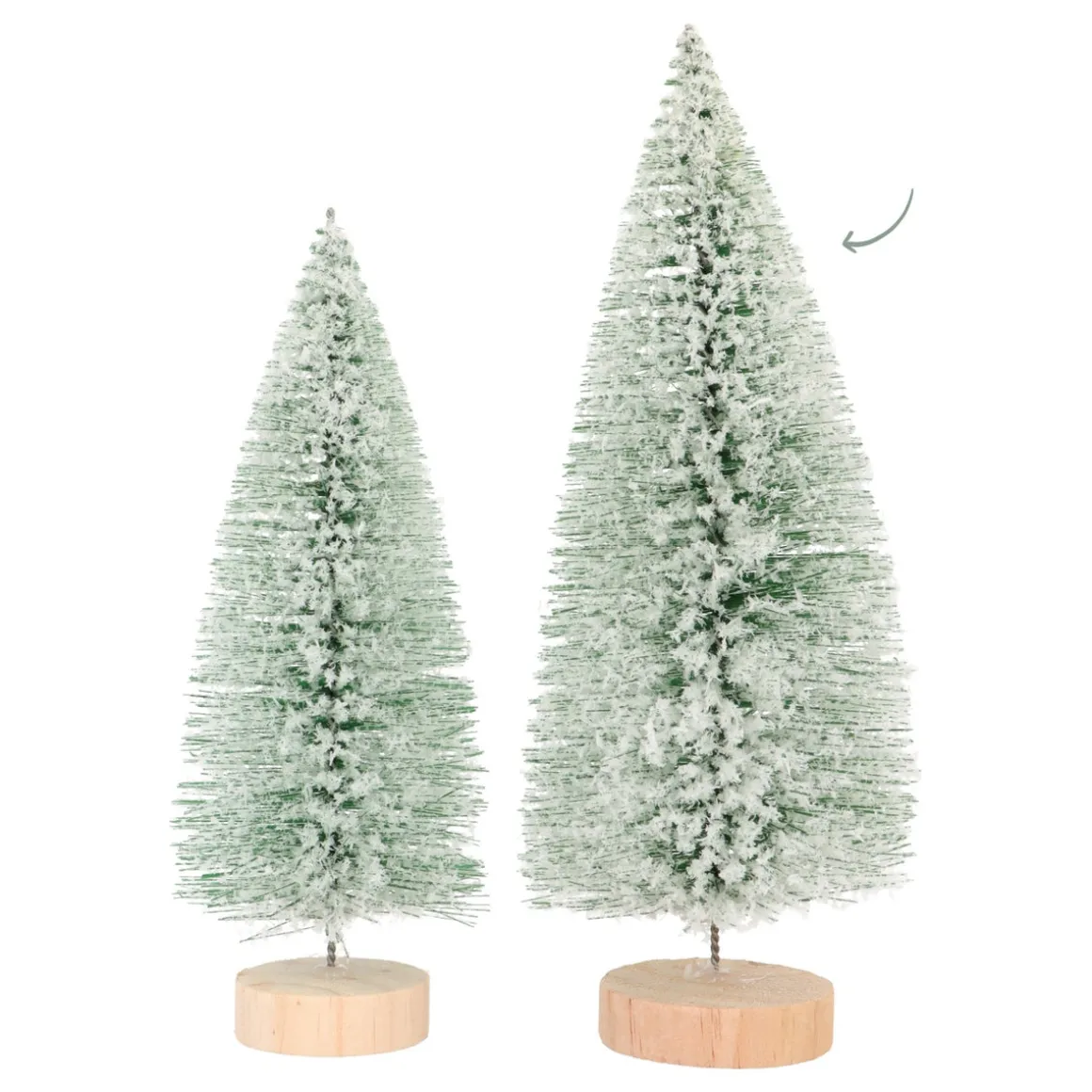 Groen Kerstboompje Op Houten Voet Met Sneeuw