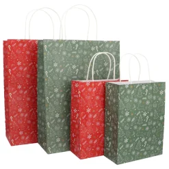 Groene Geschenktas Met Vrolijke Kerstfiguren