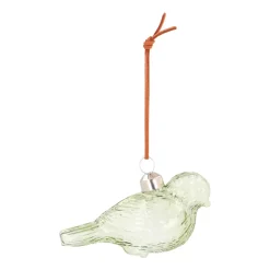 Groene Glazen Vogel Kersthanger