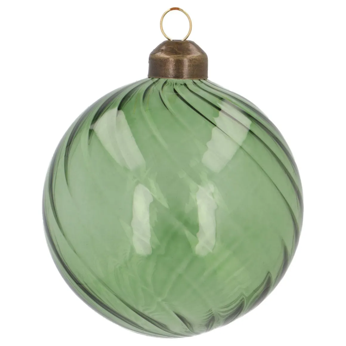 Groene Kerstbal Met Natuurlijke Swirls