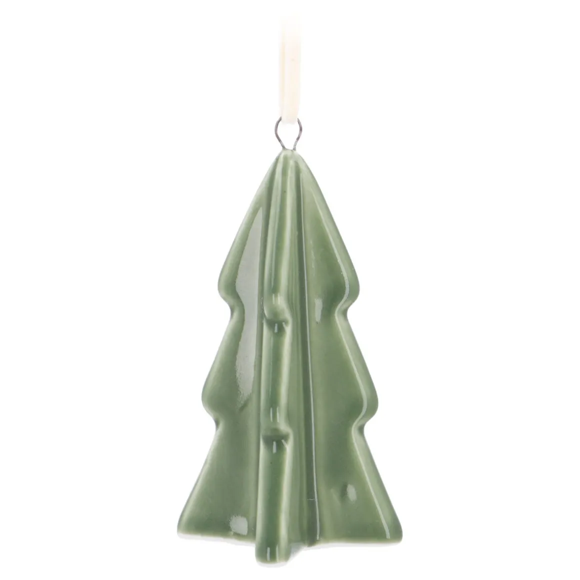 Groene Porseleinen Kersthanger Van Kerstboom