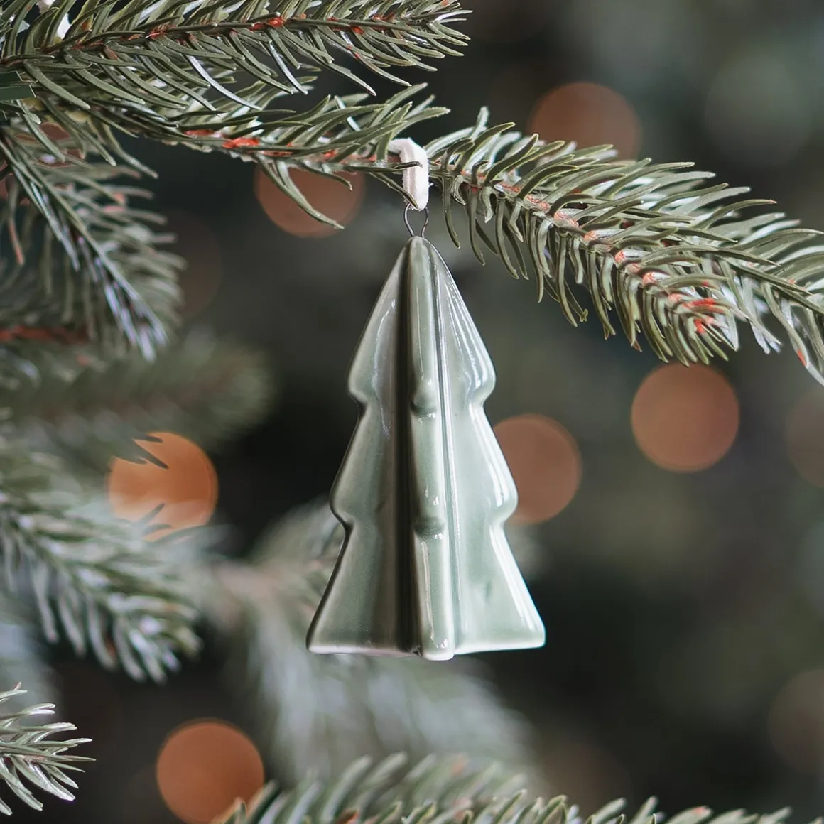 Groene Porseleinen Kersthanger Van Kerstboom