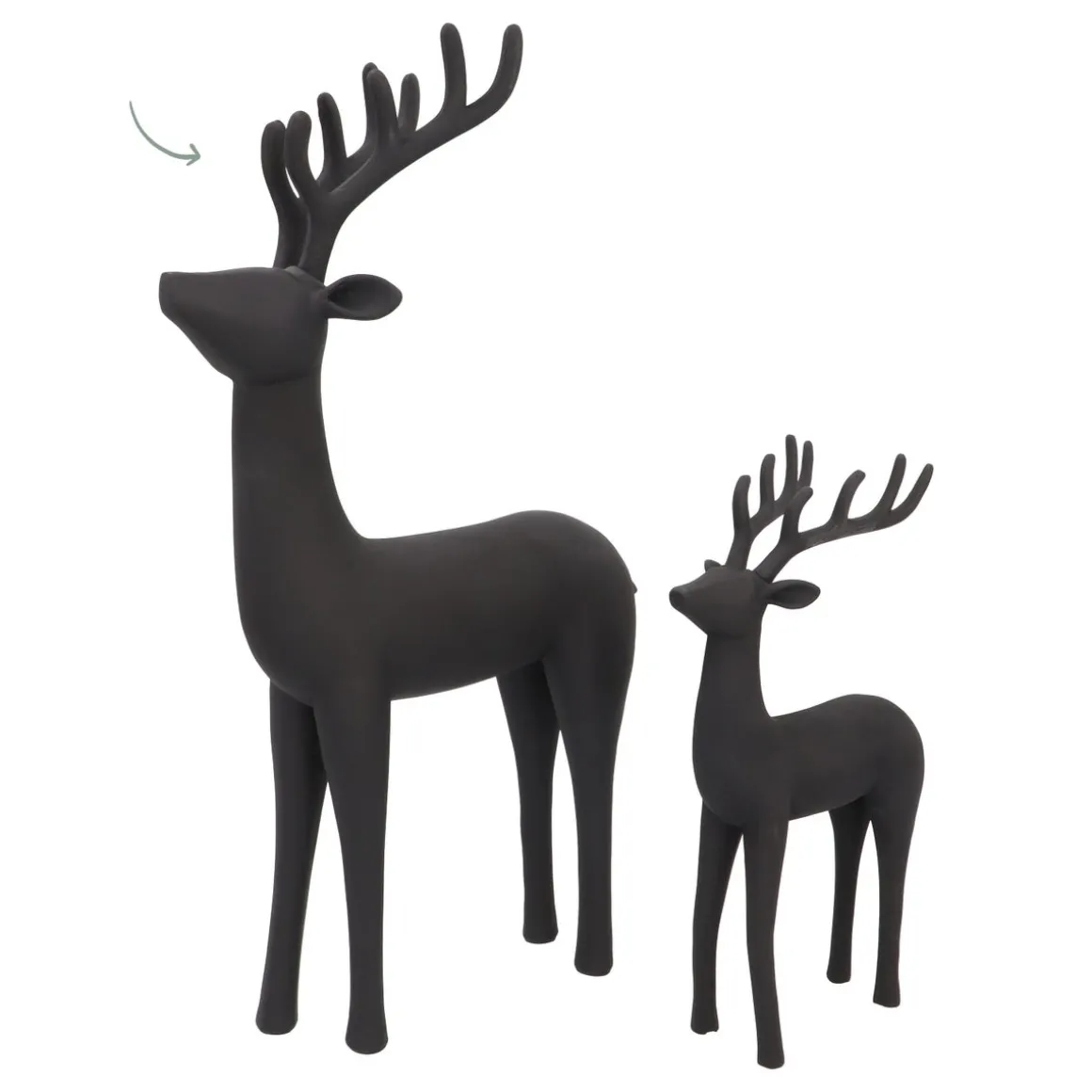Groot Sierlijk Zwart Rendierbeeld
