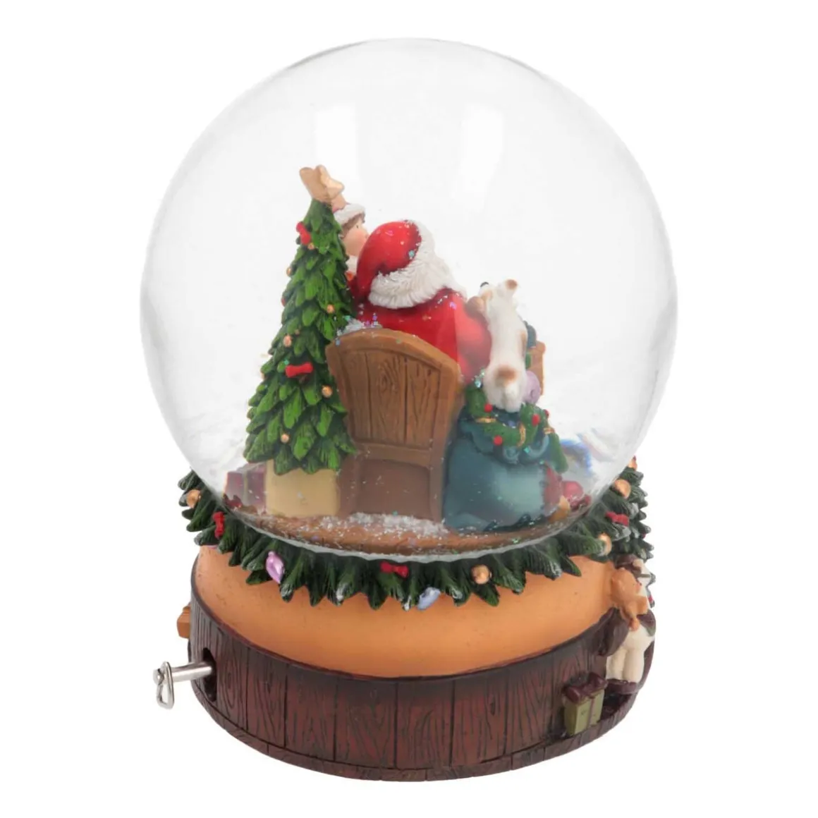 Grote Sneeuwbol Met Kerstman | Muziek | ⌀14,5cm | 20,5cm Hoog