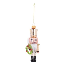 Handgemaakte Glazen Notenkraker Kersthanger Voor Een Klassieke Kerst