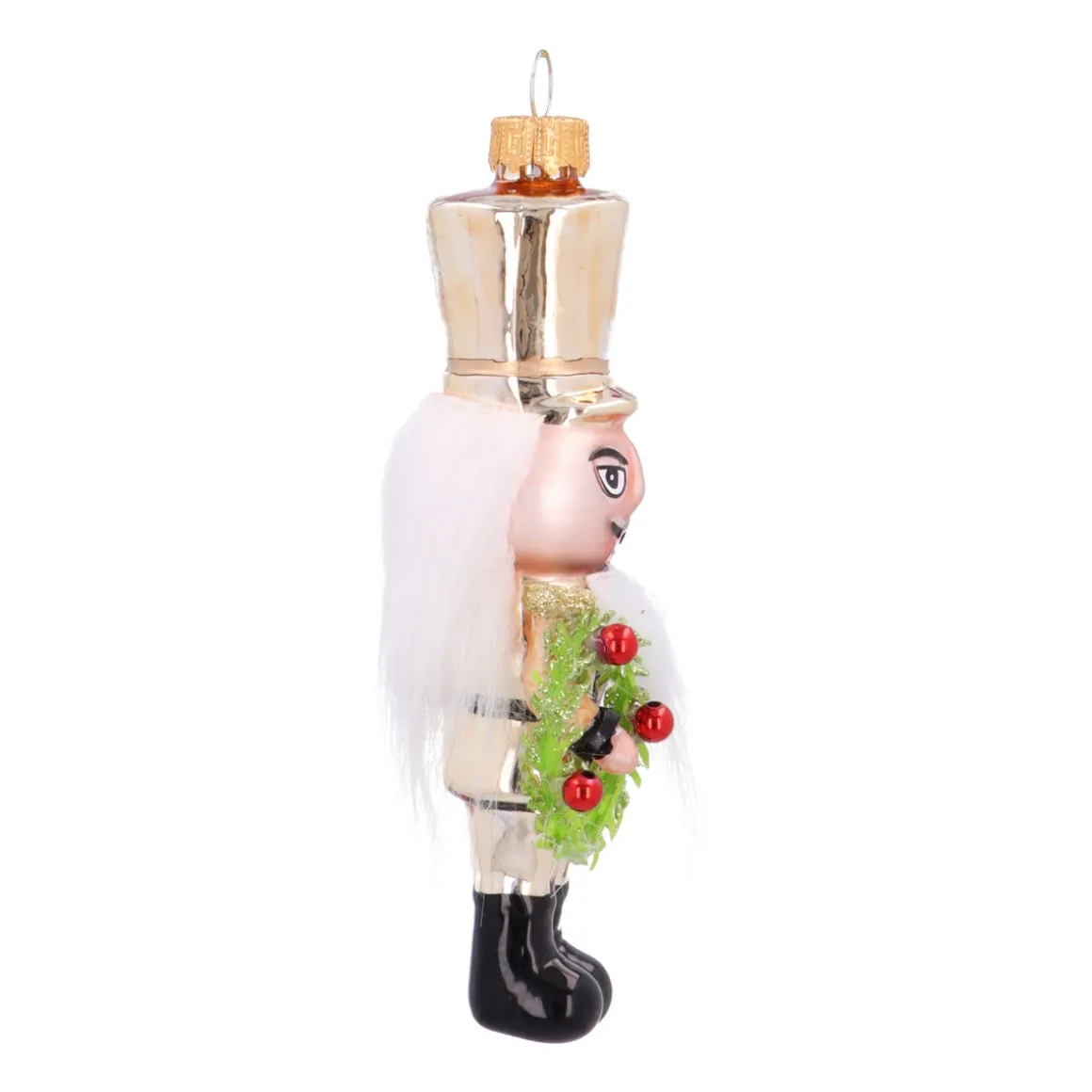 Handgemaakte Glazen Notenkraker Kersthanger Voor Een Klassieke Kerst