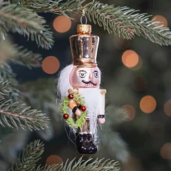 Handgemaakte Glazen Notenkraker Kersthanger Voor Een Klassieke Kerst