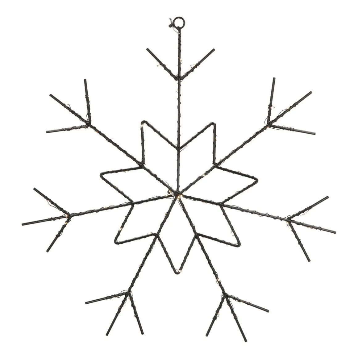 Hangende Metalen Sneeuwvlok | 40 Cm | Zwart