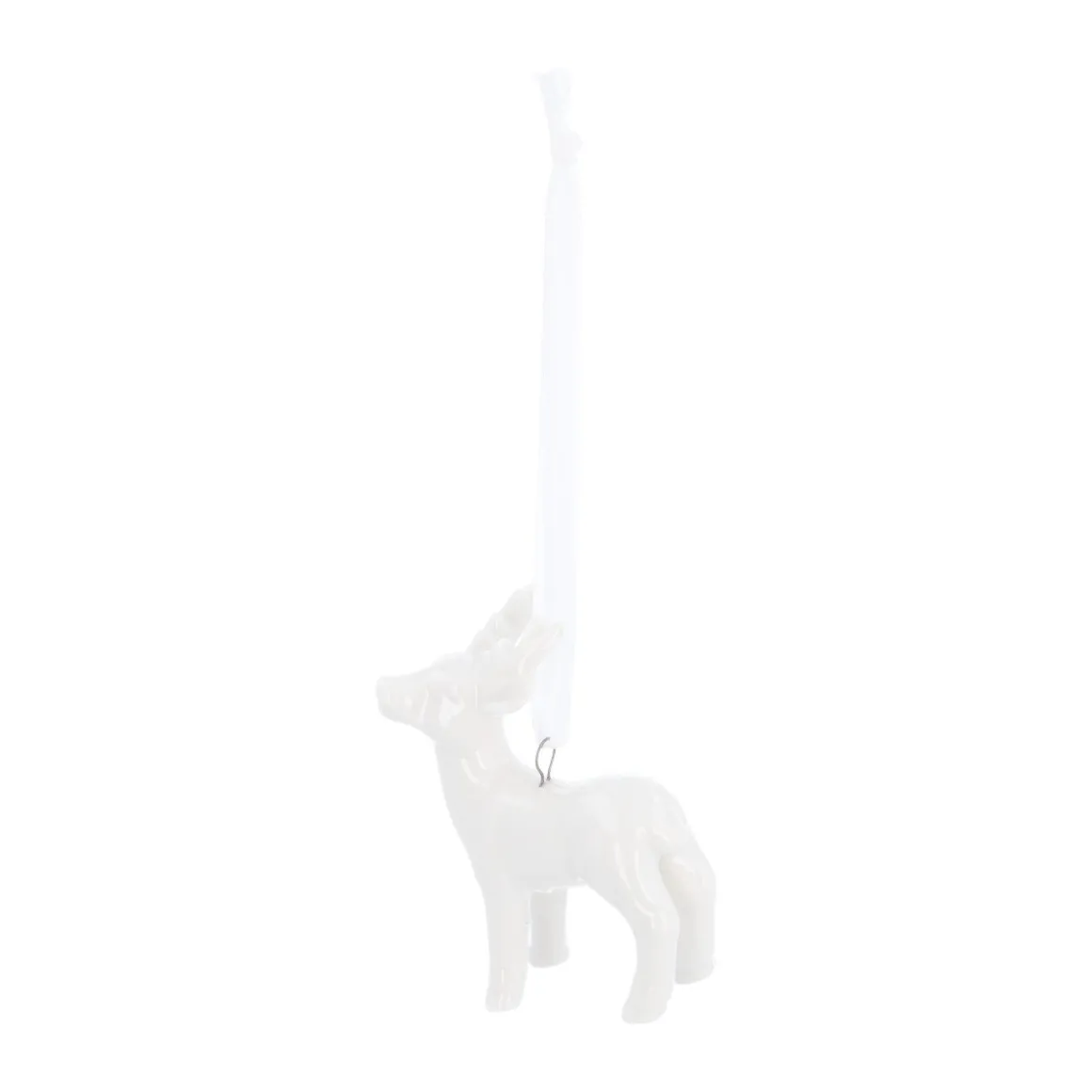 Hanger Rendier Porselein 6 Cm Wit