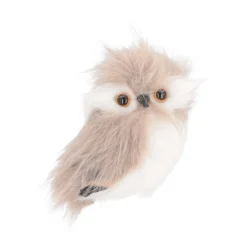 Hanger Uil | Lichtbruin | Pluizig 'faux Fur' | 9cm