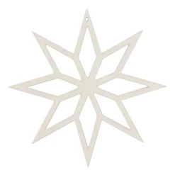 Houten Kersthanger Geometrische Ster | Wit | 12 Cm