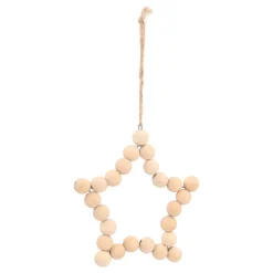 Houten Kralenster Kersthanger