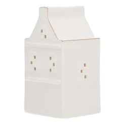 Huisje | Porselein | Led-verlichting | 17cm | Wit
