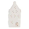 Huisje | Porselein | Led-verlichting | 18cm | Wit