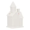 Huisje | Porselein | Led-verlichting | 21cm | Wit