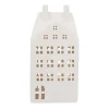 Huisje | Porselein | Led-verlichting | 27cm | Wit