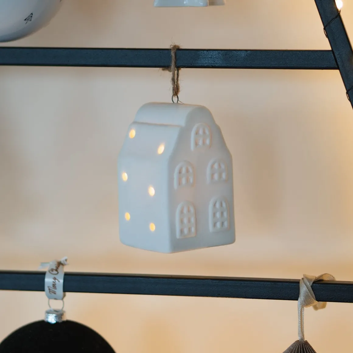 Huisjes Kersthanger Met LED