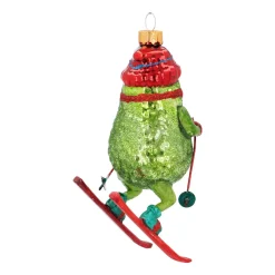 Humoristische Avocado Op Ski's Kersthanger