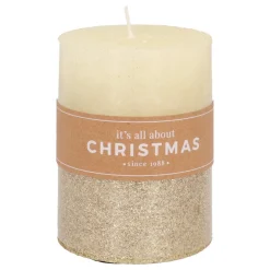 Ivoor Stompkaars Met Gouden Glitter | 10 Cm
