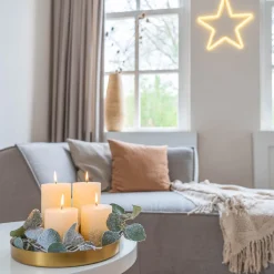 Ivoor Stompkaars Met Gouden Glitter | 15 Cm