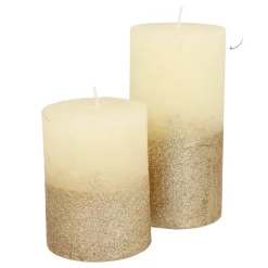 Ivoor Stompkaars Met Gouden Glitter | 15 Cm