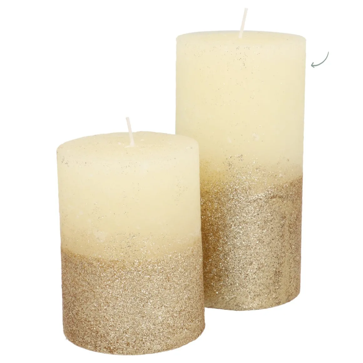 Ivoor Stompkaars Met Gouden Glitter | 15 Cm