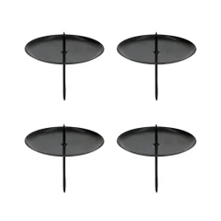 Kaarsenhouders Advent | Mat Zwart | 4 St | 7,5 Cm