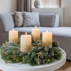 Kaarsenhouders Advent | Mat Goud | 4 St | 7,5 Cm