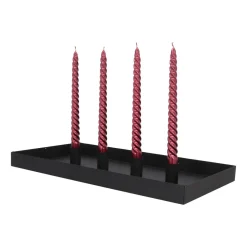 Kaarsenplateau Magnetisch | 42x22 Cm | Mat Zwart | Incl Kaarsenhouders