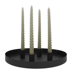 Kaarsenplateau Magnetisch | Ø 30 Cm | Mat Zwart | Incl Kaarsenhouders