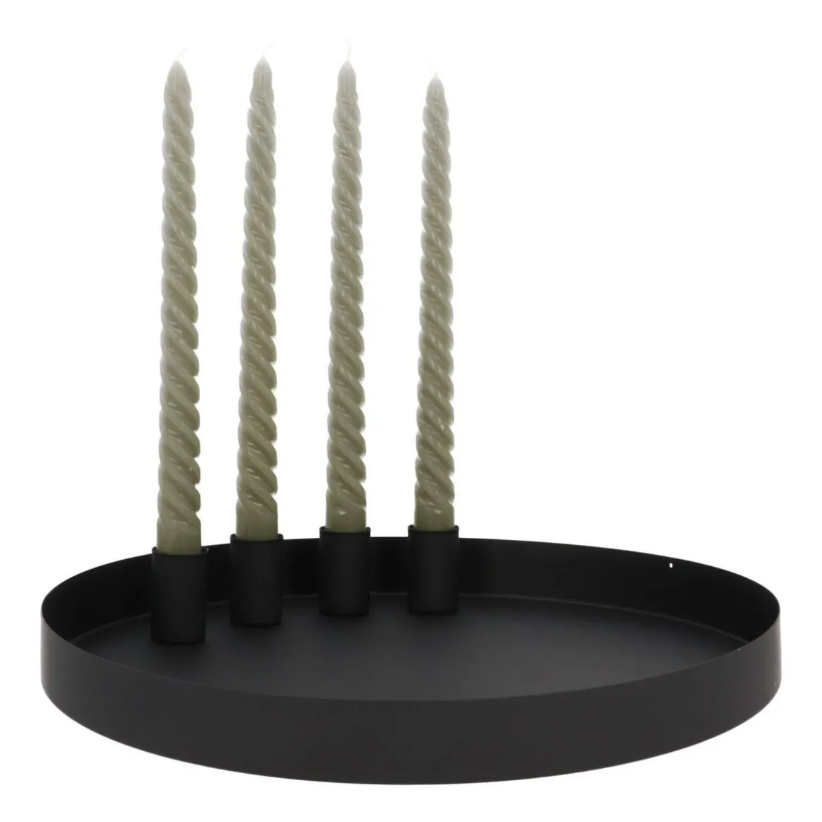 Kaarsenplateau Magnetisch | Ø 30 Cm | Mat Zwart | Incl Kaarsenhouders