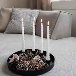 Kaarsenplateau Magnetisch | Ø 30 Cm | Mat Zwart | Incl Kaarsenhouders
