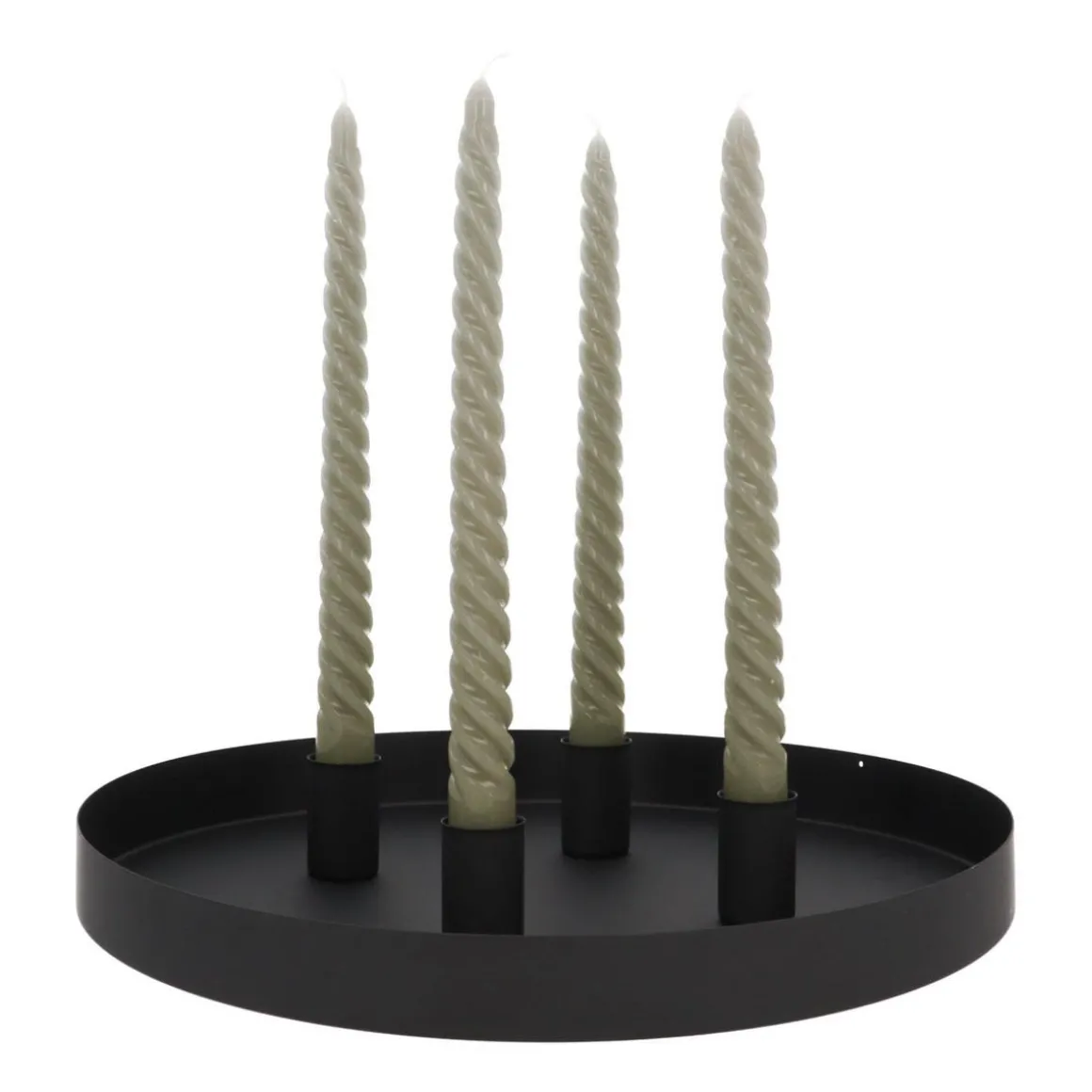 Kaarsenplateau Magnetisch | Ø 30 Cm | Mat Zwart | Incl Kaarsenhouders