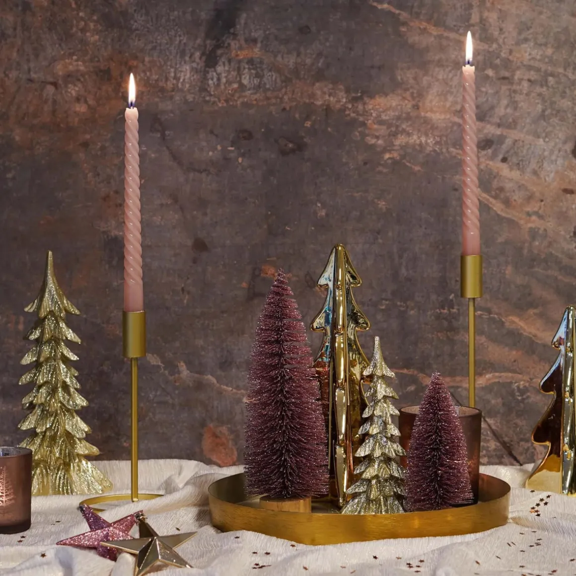 Kandelaar Mat Goud | 25 Cm Hoog | Metaal